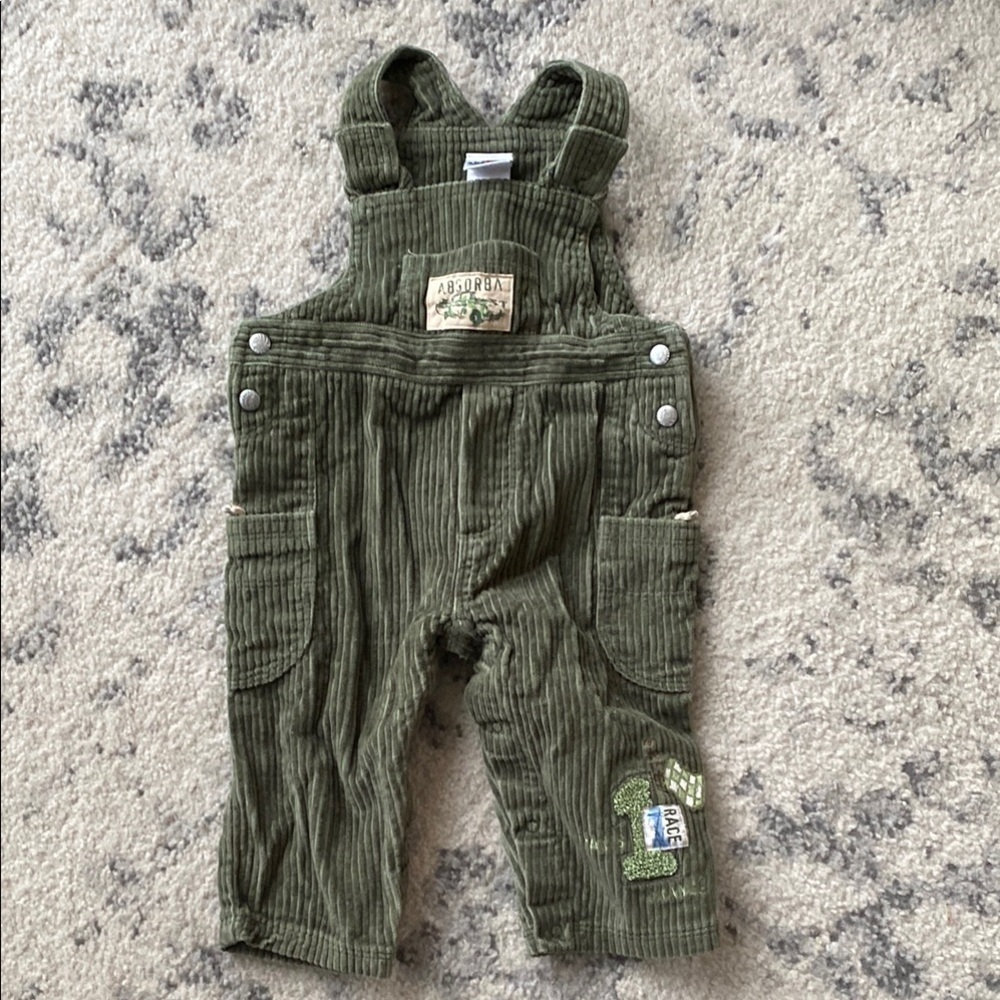 Absorba | Army Khaki Green Corduroy Kids Overalls - 100% Cotton - 12M